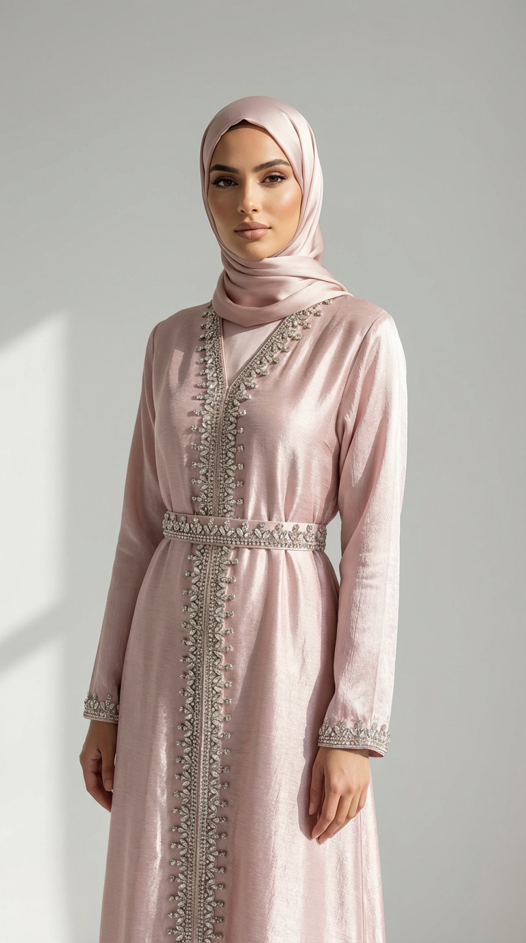 Abaya pedrería Amira Rosa mamá e hija