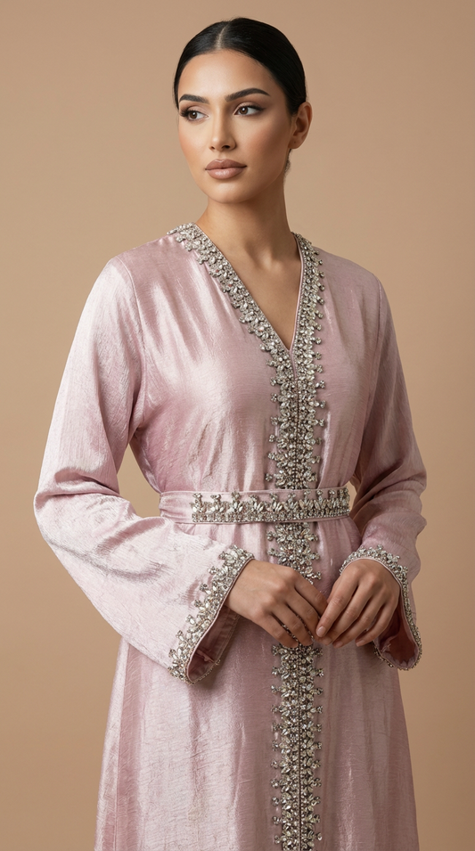 Abaya pedrería Amira Rosa mamá e hija