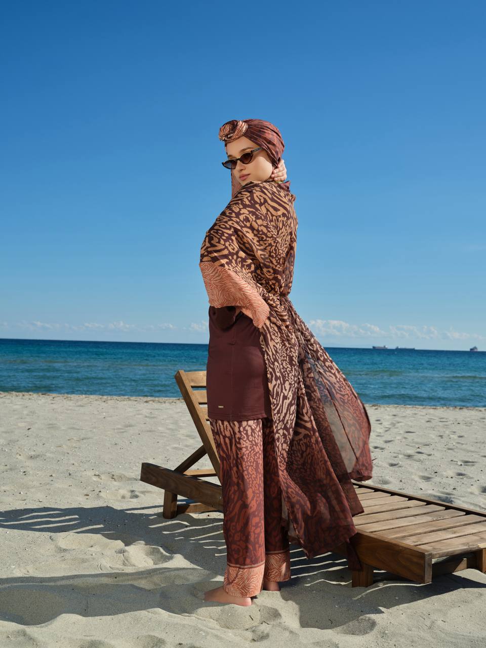 Burkini Tesse Estampado Animal Marrón