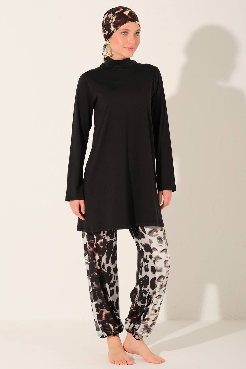 Burkini Tesse Leopardo Negro