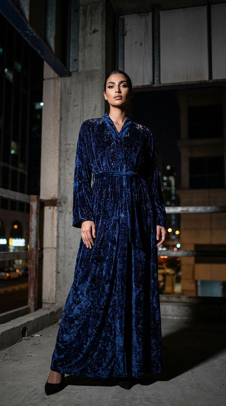 Abaya Tlija azul marino