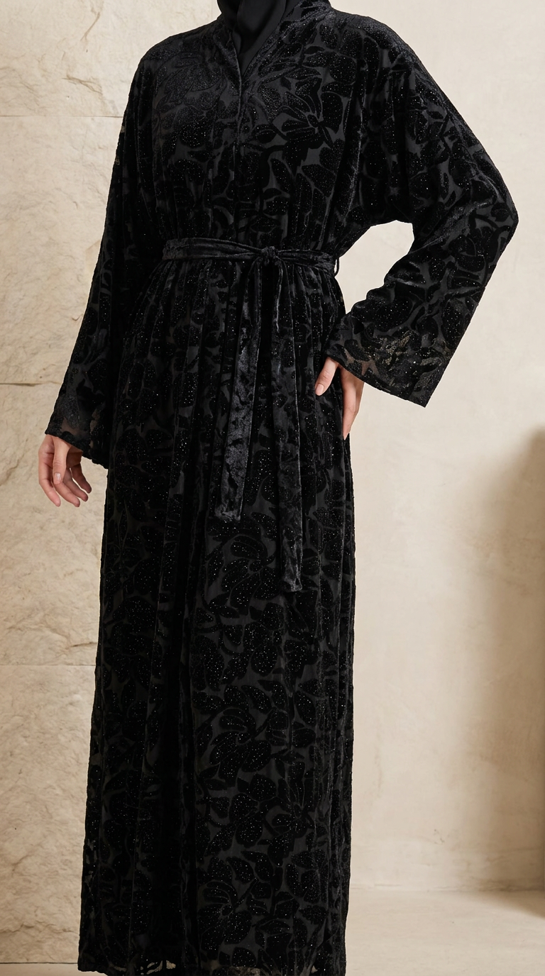 Abaya Tlija Negra Luxe