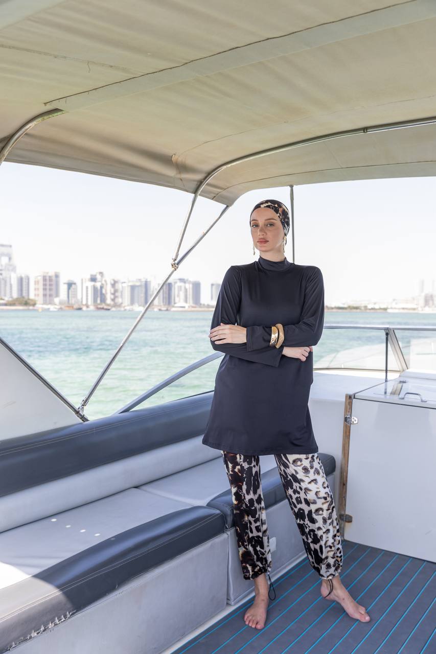 Burkini Tesse Leopardo Negro