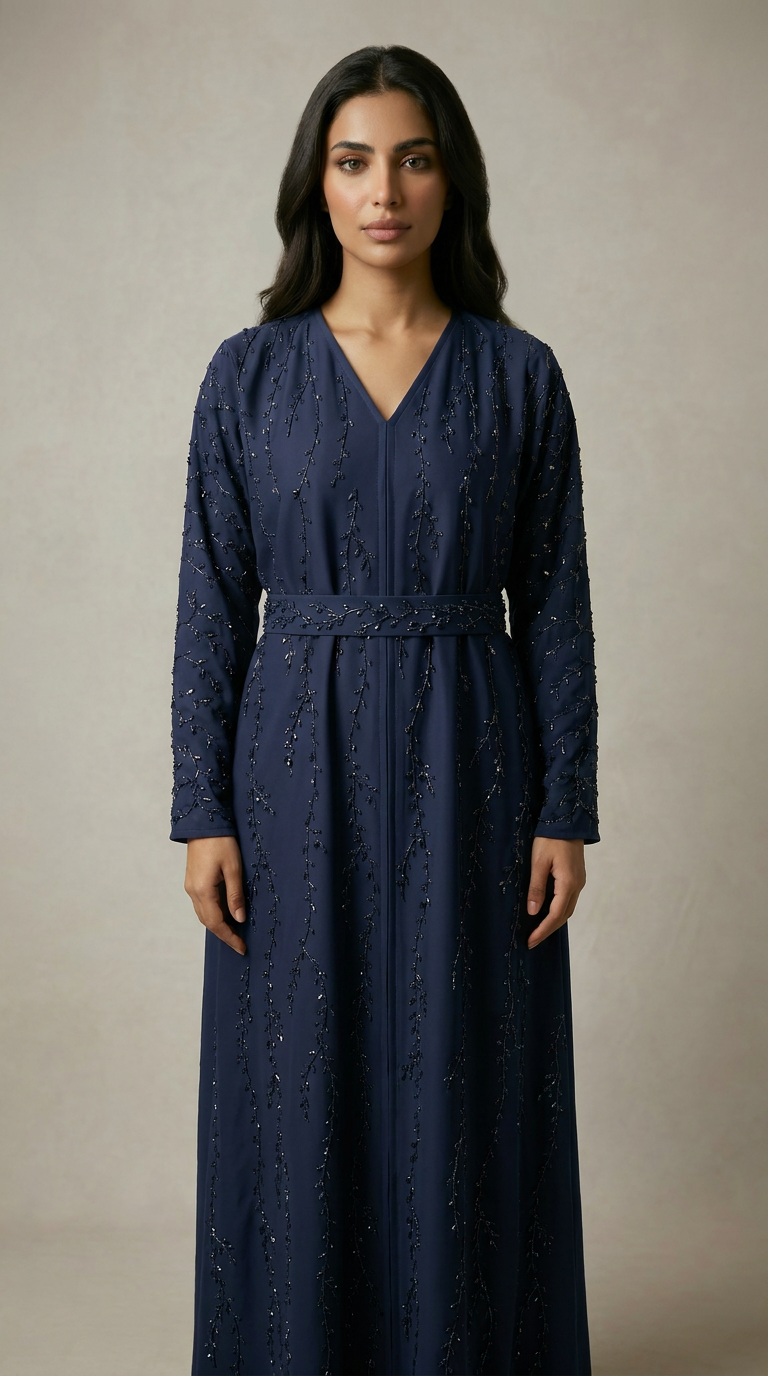 Abaya Laila madre e hija azul marino