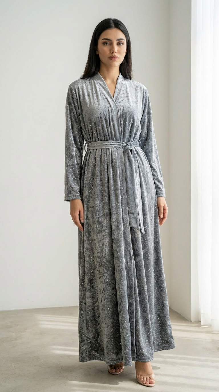 Abaya Tlija Azul Grisáceo