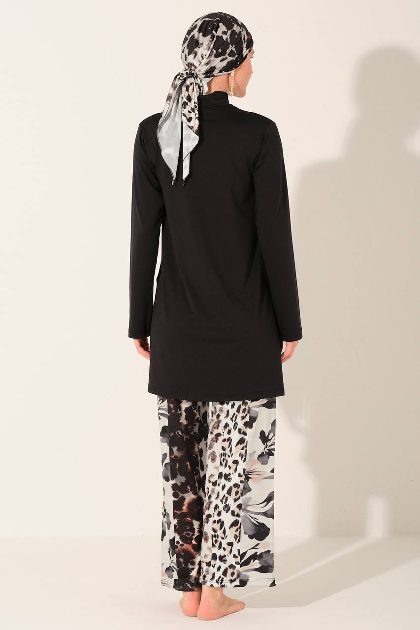 Burkini Tesse Leopardo Negro