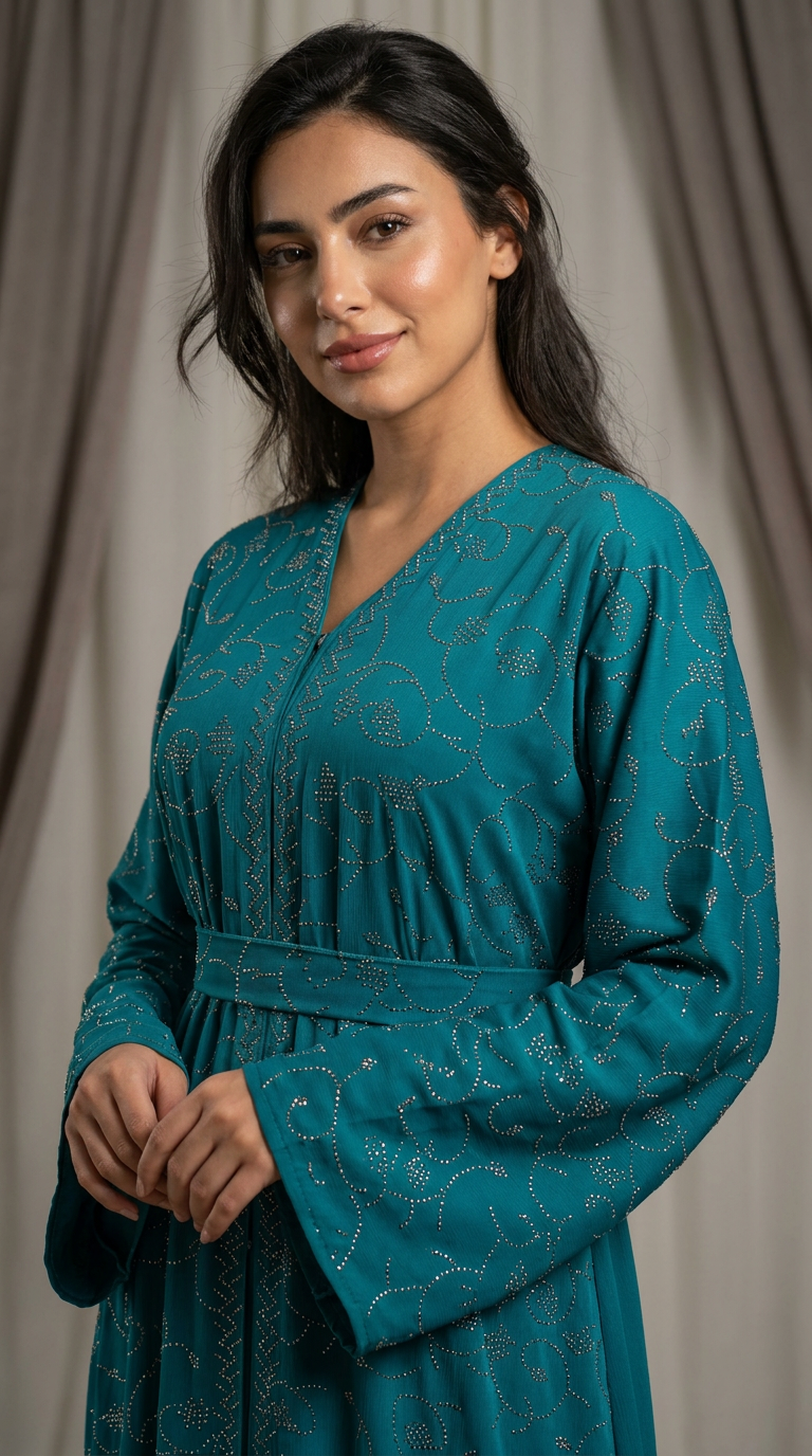 Abaya Hind turquesa