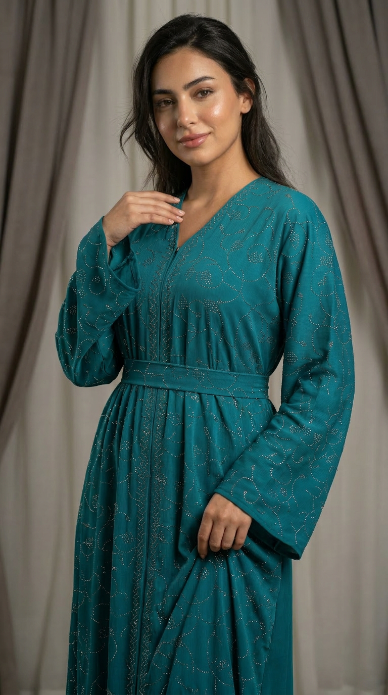 Abaya Hind turquesa