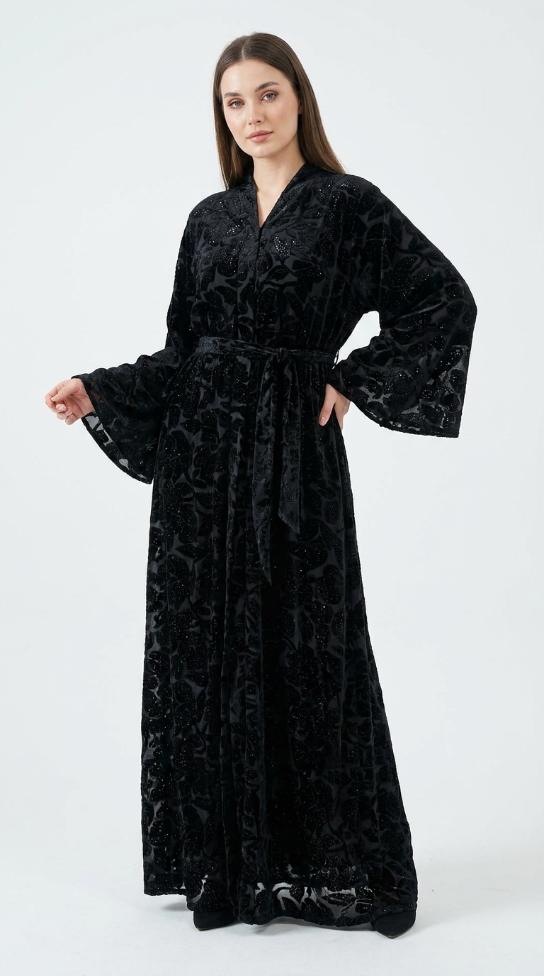 Abaya Tlija Negra Luxe