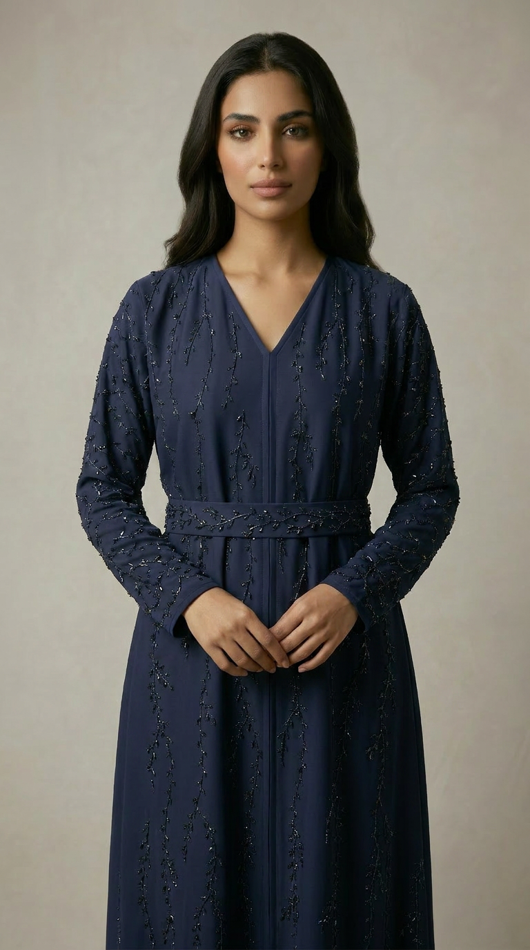 Abaya Laila madre e hija azul marino
