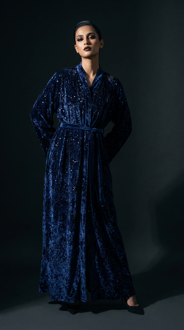 Abaya Tlija azul marino