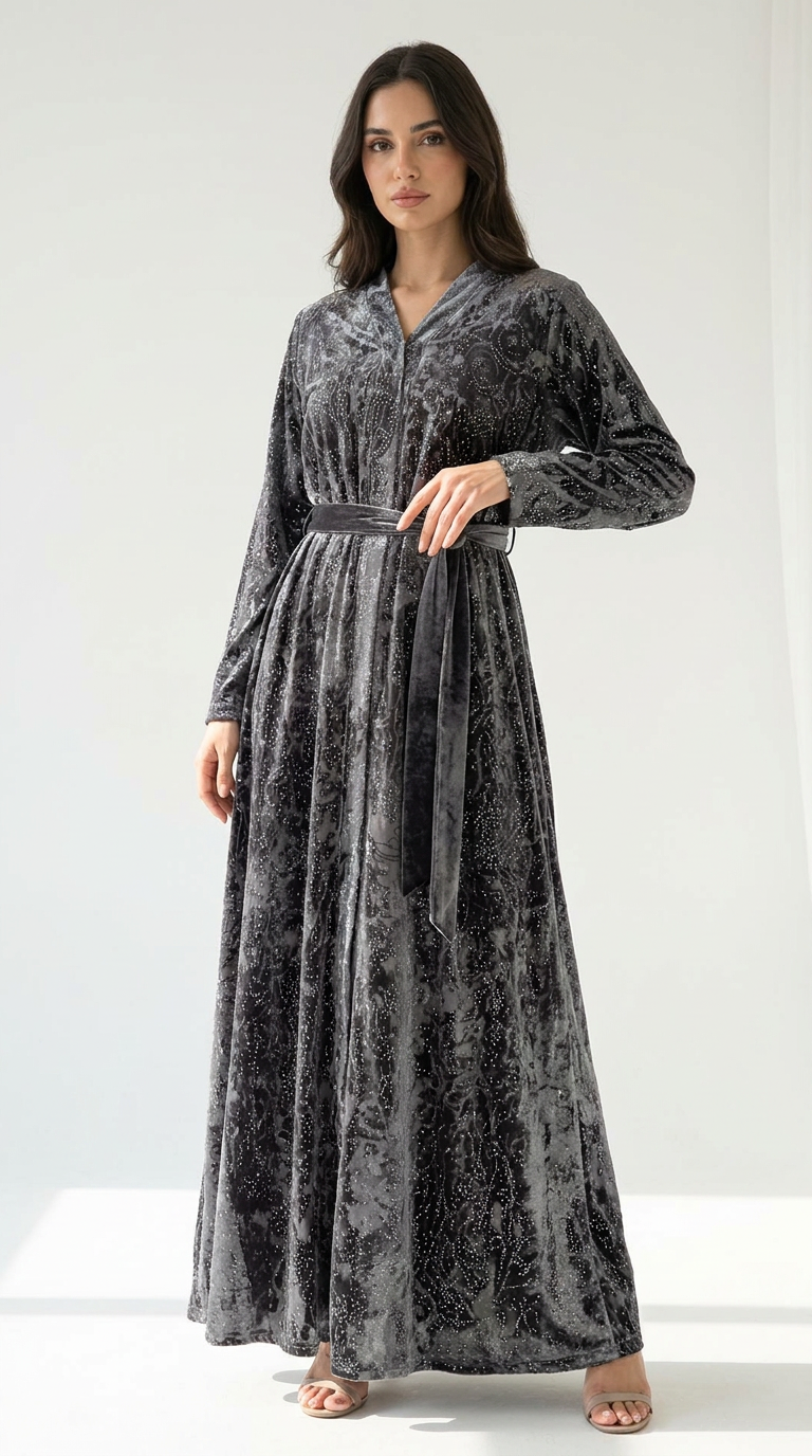 Abaya Tlija Gris Marengo