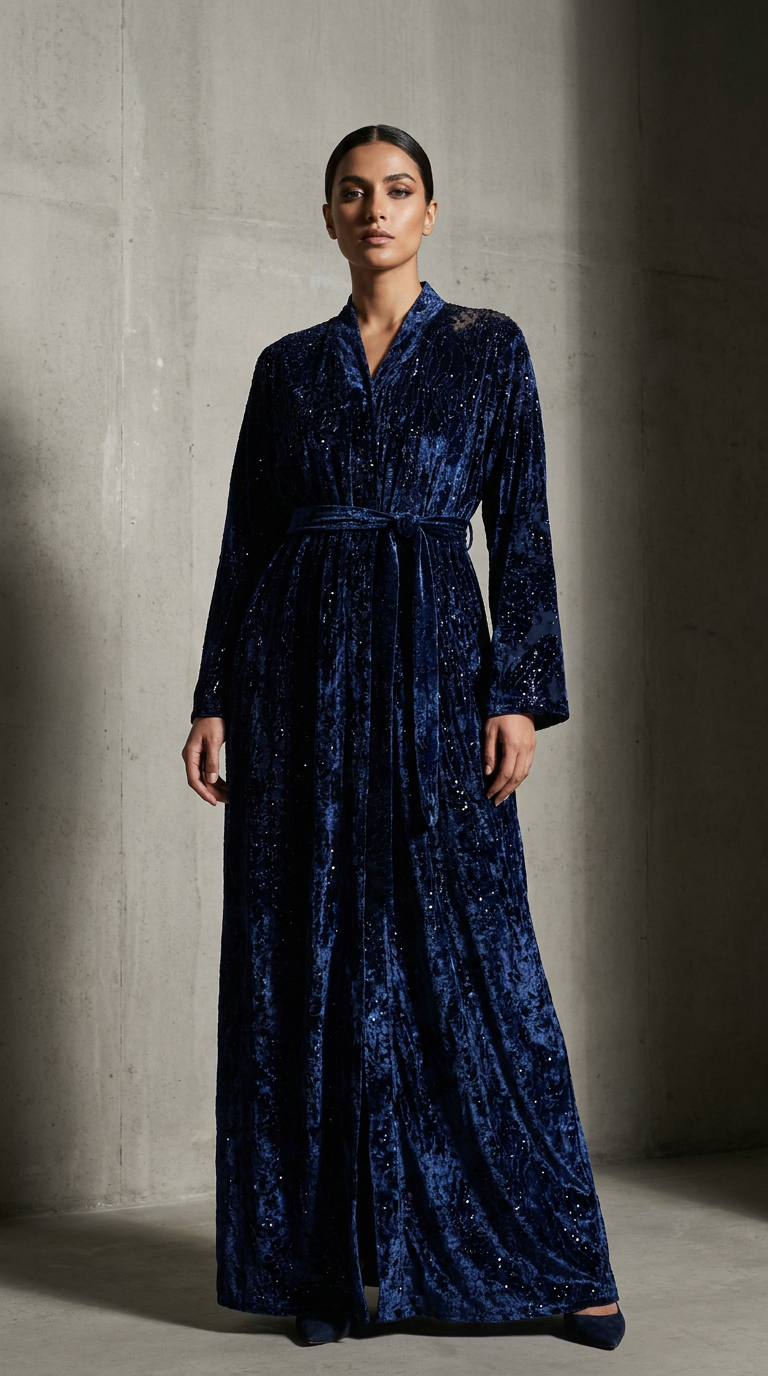 Abaya Tlija azul marino
