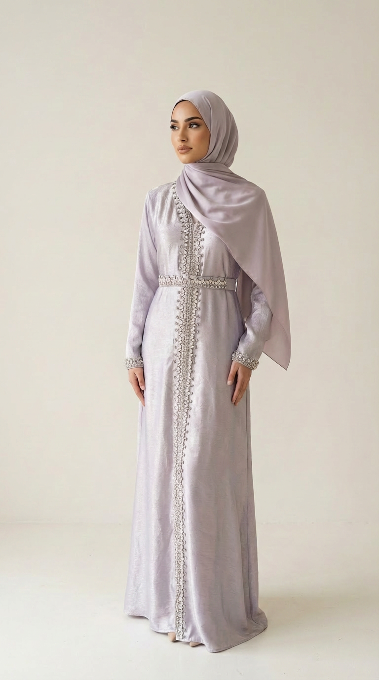 Abaya pedrería Amira Plata mamá e hija